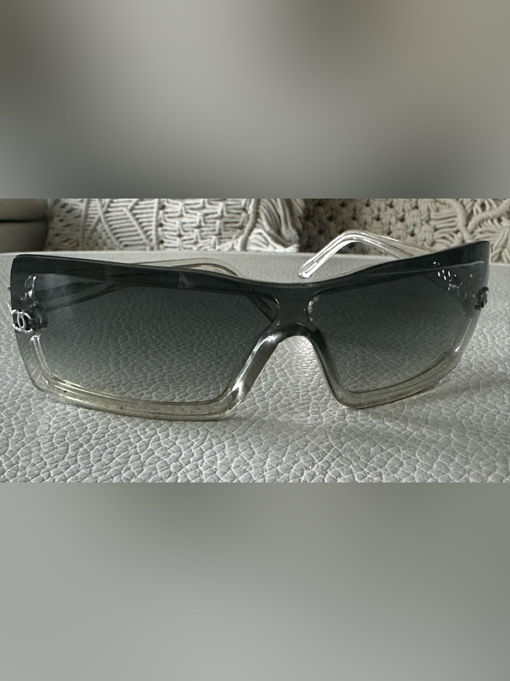 Chanel Vintage Collector CC Sunglasses - Dark Gray Gradient Lenses / Clear Frame
